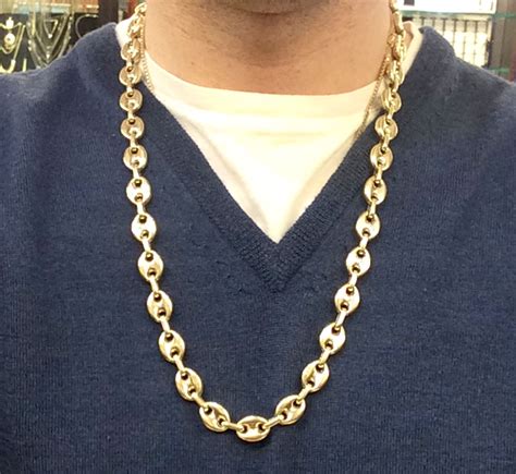 puffed gucci link gold chain|men's Gucci link gold chain.